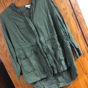 Ava & Viv high low draw string hooded jacket camo